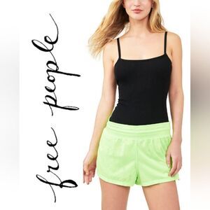 Free People Neon Lime Basketball Shorts